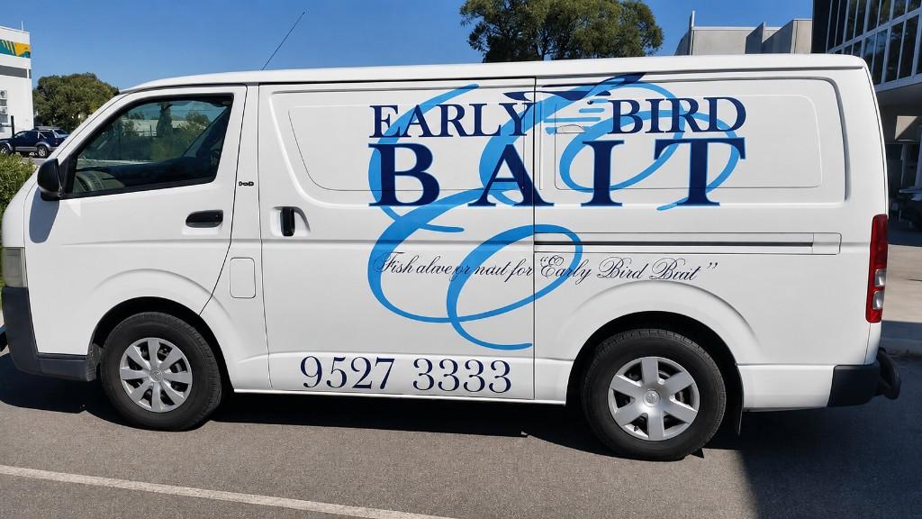 Earlybird Bait branded delivery van for Perth metro wholesale deliveries